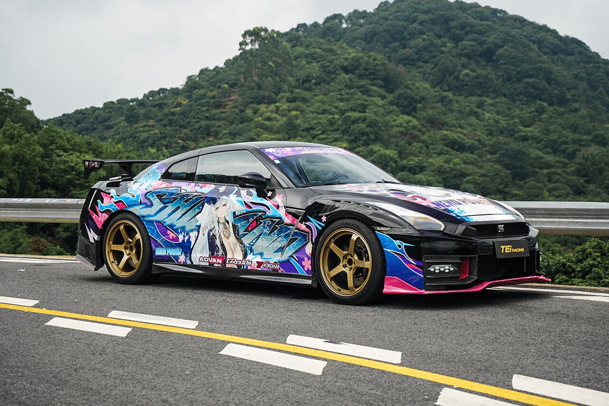 Nissan GT-R track build with TEI Racing GT600-MONO braking in motion